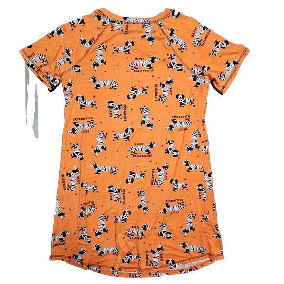 Halloweenie Mummy Nightgown Sleep Shirt Size Small Dog Holiday October Pumpkin - Picture 4 of 8